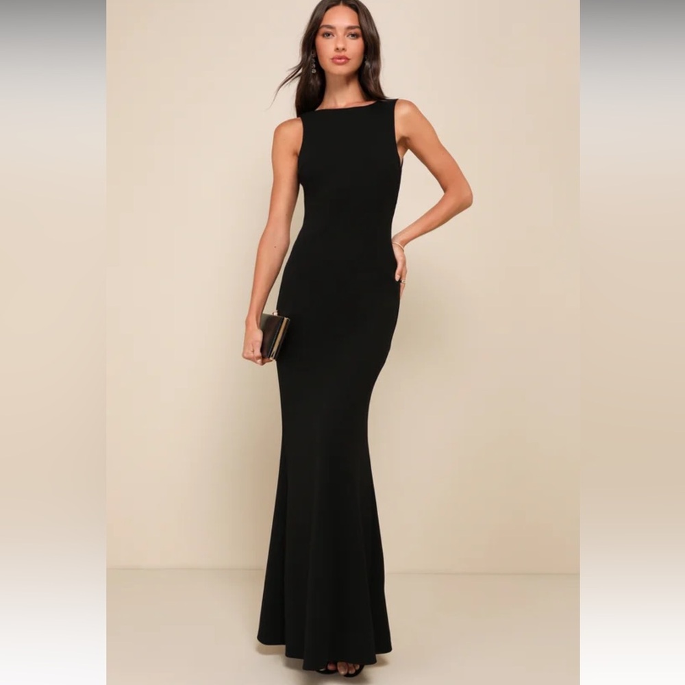 Love In Your Eyes Black Knotted Mermaid Maxi Dress